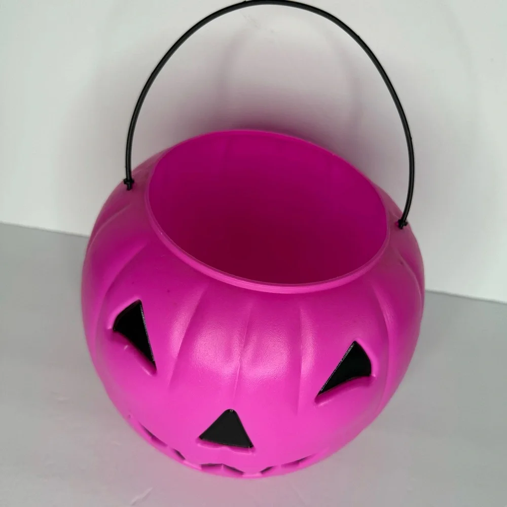 General Foam Plastics Pink Vintage Halloween‎ Jack O Lantern Trick or Treat Pail